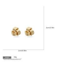 Boucles d'oreilles pendantes légères et tendance en alliage plaqué or, motif tressé 3D, pour femme – Choix populaire personnalisable en gros