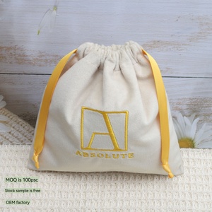 Khuyến mãi kem màu Nhung Dây Kéo Túi Nước hoa mỹ phẩm chăm sóc da Softy nhung Pouch biểu tượng tùy chỉnh in nến Bụi Túi - Product Image 1