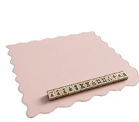 Tapis de Mahjong en PU, Tapis de Mahjong en Cuir, Tapis Silencieux et Imperméable pour Jeux de Cartes et de Plateau