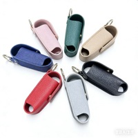 Étui de protection pour rouge à lèvres et baume à lèvres en PU imperméable, style mode féminin, mini portable, avec porte-clés et breloque de sac, pendentif décoratif
