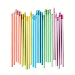 ชุดดินสอสามเหลี่ยมสีมาการองแบบปรับแต่งได้ น่ารัก ดินสอพลาสติกมาตรฐาน พร้อมยางลบ สำหรับวาดเขียน ราคาประหยัด ปรับแต่งได้ - Product Image 1