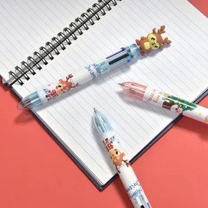 HR Высокое качество школьники милые Гладкие письма многоцветные 0,7 мм Рождественский мультфильм пластиковая шариковая ручка на заказ