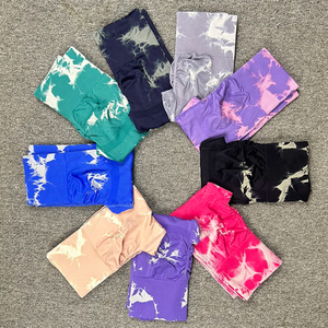Sin costuras Tie Dye <span class=keywords><strong>Bleash</strong></span> Push Up Yoga Leggings para mujer Cintura alta Control de barriga Tight Fitness Workout Gym Sports Pant - Product Image 1