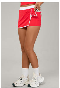 جديد اليوغا تباين الألوان <span class=keywords><strong>2</strong></span> في 1 فتحة تنورة تنس خط البطن السيطرة على التنس فستان تنس الجولف ارتداء الرياضة تنورات الريشة - Product Image 5