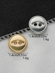 Großhandel 14mm Einfache Runde 2-Loch-Knöpfe Glatte Metallknöpfe Dekoration Kleidung Manschettenknöpfe Kragenknöpfe für Accessoires - Product Image 5