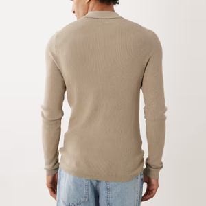 <span class=keywords><strong>ASOS</strong></span> DESIGN Pull tricoté à manches longues pour <span class=keywords><strong>homme</strong></span>, coupe ajustée, demi-zip, anti-rétrécissement, logo frontal, couleur pierre - Product Image 4