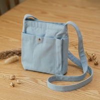 Sac bandoulière en coton épais gris foncé, vierge et personnalisable, sac fourre-tout à bandoulière, pochette de rangement pour le bureau et les trajets quotidiens