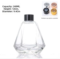 Nouveau style – Bouteille diffuseur de parfum cylindrique en verre de 60 ml et 240 ml avec bouchon en liège et marquage à chaud
