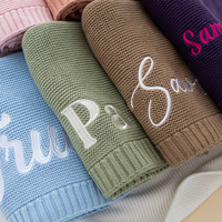 Couverture de canapé personnalisée brodée en polyester/coton, tricotée, design chaud pour l'automne et l'hiver, modèle MT001