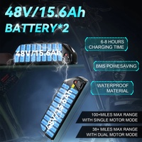 Sepeda gunung elektrik suspensi penuh 48V, sepeda lemak 20x4.0 inci 2000W 2600W motor ganda elektrik
