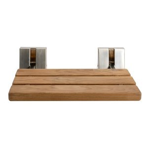Teak Wall Mounted <b>Folding</b> Chair Entryway Shower <b>Stool</b> Modern Simple Design - Product Image 5