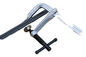 Prensa de Barra Tipo F de Alta Resistencia, Forjada, de Garganta Profunda, 100, 120, 140, 180 mm, para Trabajos en Metal, con Mango en T y Almohadilla Giratoria - Product Image 4