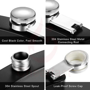 卸売カスタマイズブラックメタル8オンスウイスキー食品グレードステンレス鋼ヒップフラスコギフトセットとショットグラスヒップフラスコ - Product Image 4