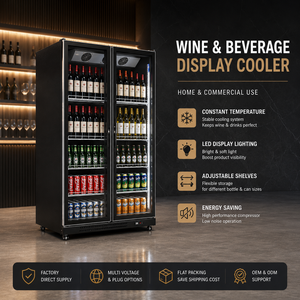 Refrigerador <span class=keywords><strong>Vertical</strong></span> Comercial X-MING de 600l con Doble Puerta, Vitrina Exhibidora, <span class=keywords><strong>Congelador</strong></span> de Baja Temperatura para Tiendas de Conveniencia - Product Image 2