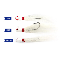 SEASKY 14g Leurre Popper Coulant à Tête Plombée en Fourrure Naturelle, Type Bucktail Artificiel, Pack de 2