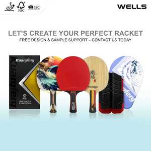 Juego de raquetas de tenis de mesa profesional, nuevo diseño, paletas de goma mate, espinillas largas, bolsa de red portátil, equipo <span class=keywords><strong>deportivo</strong></span> de madera - Product Image 2