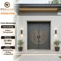 Portes d'entrée extérieures en aluminium élégantes au design créatif OEM PSL 2026 pour maisons, villas et résidences sécurisées