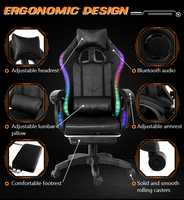 Vente en gros pas cher pliable en cuir pu chaise de massage pour jeux d'ordinateur silla gamer racing rgb chaises de jeu avec lumières et haut-parleurs