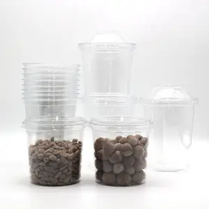 Wholesale Disposable PET Clear Plastic Parfait Cold Cups Yogurt Fruit Salad Bowl Dessert Cups With Insert And Lids