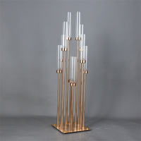 XinQi Chandelier en métal doré haut, professionnel, pour centres de table de mariage et décoration de fête, Nouveauté