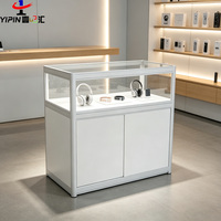 Présentoir à bijoux personnalisable en profilés d'aluminium, vitrine en verre pour exposition commerciale