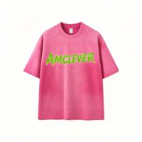 Camisetas para Hombre AMCLEVER 2026, 280gsm, Algodón Grueso, Lavado Ácido Vintage, Color Degradado, Estilo Urbano, Logotipo Personalizado OEM