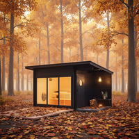 Sauna Kayu Solid Hemlock Elektrik untuk 4-6 Orang, Desain Multifungsi, untuk Penggunaan di Luar Ruangan, Taman, Gym, Villa, dan Keluarga