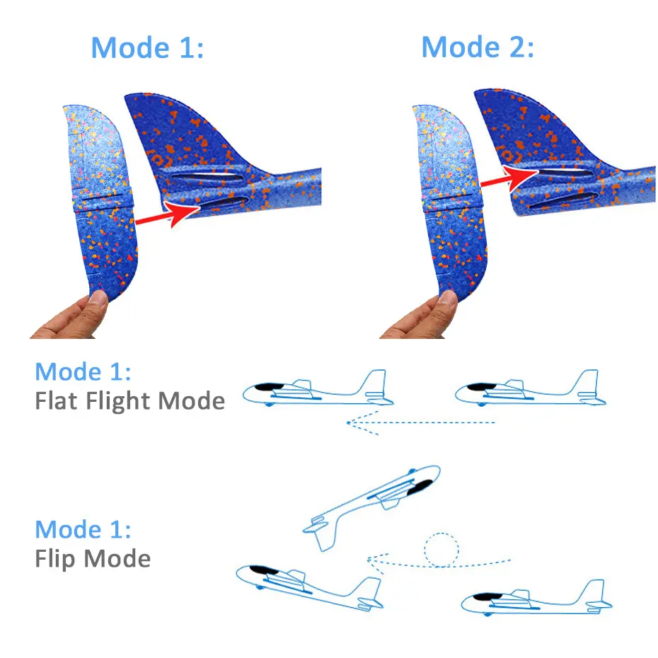 Avião de arremesso à mão, 48cm, luz led, brinquedo epp, espuma, crianças, planador, avião, brinquedo divertido para uso ao ar livre, venda imperdível