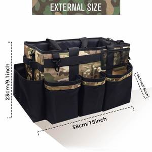 Camouflage Under Sink & Car <b>Cleaning</b> Tool Organizer Bag with 4 Foldable Dividers Wearable <b>Cleaning</b> <b>Caddy</b> Organizer - Product Image 5