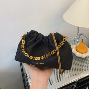 Bolso de Hombro <span class=keywords><strong>con</strong></span> Cadena, Estilo Coreano, Plisado, Texturizado, Tipo Nube, Simple, Moderno, Casual, de Poliéster, Primavera 2026 - Product Image 1