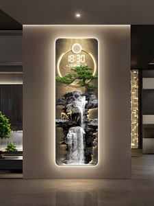 Modern Luxury Led Digital Landscape <strong>Clock</strong> <strong>Large</strong> Wall <strong>Clock</strong> Hot Sell Home Decoration Hanging for Living Room - Product Image 1