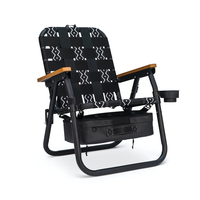 Chaise pliante légère et portable en métal pour l'intérieur et l'extérieur, idéale pour la pêche, la plage, le camping, avec glacière intégrée