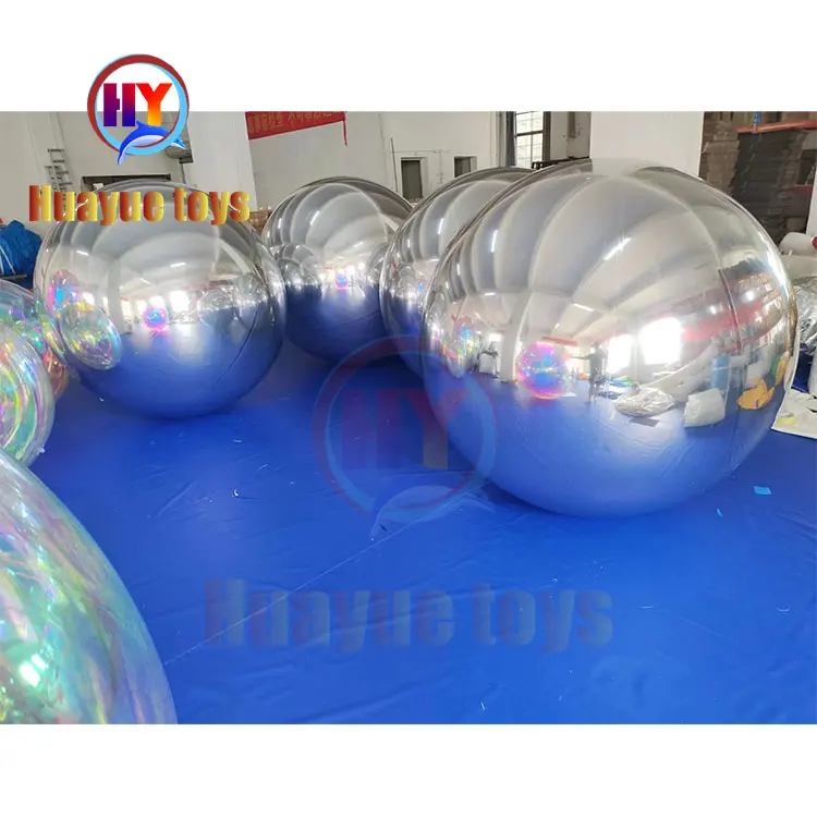 2024 Hanging inflatable mirror ball mirror balloon giant mirror sphere for decoration sealed gold/silver ball big shiny ball