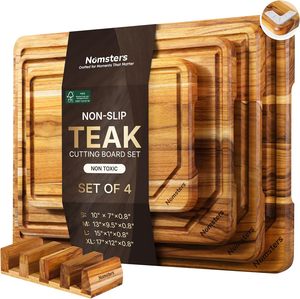 Juego <span class=keywords><strong>de</strong></span> 4 Tablas <span class=keywords><strong>de</strong></span> Cortar <span class=keywords><strong>de</strong></span> Teca para Cocina, Resistentes, No Tóxicas, Antideslizantes, Esenciales para la Cocina, Regalo <span class=keywords><strong>de</strong></span> Inauguración <span class=keywords><strong>de</strong></span> <span class=keywords><strong>Casa</strong></span> - Product Image 1
