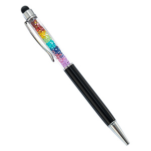 Stylo en métal diamanté 2-en-1 avec logo personnalisé, écran tactile, cristal, pour stylet et stylo bille avec une largeur d'écriture de 1,0 mm - Product Image 1