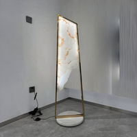 Lampe de table LED moderne de luxe en acier inoxydable et pierre nuageuse pour salon, chambre et hôtel – Lampe de table en marbre