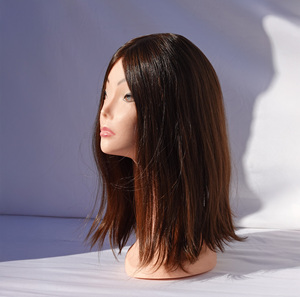 Peluca de Cabello Humano Brasileño Profesional y Cómoda de Usar con Base de Piel y Extensiones Pre-Adheridas, Estilo Negro 1b, Puntas de Una Sola Capa - Product Image 2