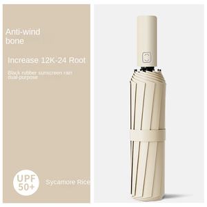 Paraguas Plegable de 24 Varillas, Totalmente Automático, Grande, para Hombre y Mujer, Reforzado, Resistente al Viento, con Protección Solar y Estampado - Product Image 6