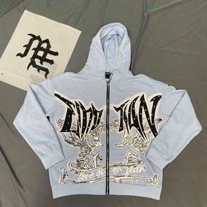 Sweat à capuche 100% coton épais de qualité supérieure avec émotion mixte Monster Looped avec impression Monster pour hommes et femmes - Product Image 1