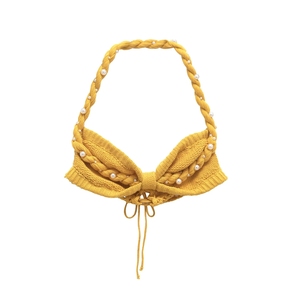 2025 da <span class=keywords><strong>donna</strong></span> con collo appeso in tessuto di perle senza maniche <span class=keywords><strong>abbigliamento</strong></span> da <span class=keywords><strong>donna</strong></span> 2 pezzi camicetta e abiti Set di vestiti - Product Image 2