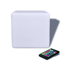 Tabouret cube LED étanche IP65 40 cm, rechargeable, lumineux RGB, table carrée pour extérieur, jardin, resort, boîte de nuit, mobilier LED