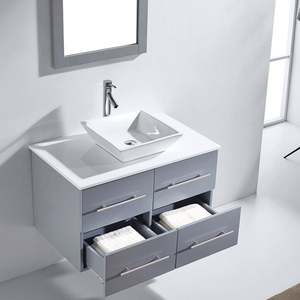 Mueble de Baño Flotante de Pared con Lavabo Individual, Resistente al Agua, Popular para Hoteles, Gabinete de Almacenamiento para Baño - Product Image 2