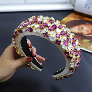 Nouveaux arrivants paillettes bandeau femmes brillantes turquoise feuilles diamant bandeau strass femmes bandeaux cristal bandeaux - Product Image 2