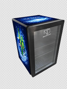 NE-70CR Custom Light Round Corner Beverages Cooler Chiller air Cooled Glass Door Digital Small Refrigerator - Product Image 5
