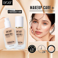 Vente en gros de fond de teint liquide hydratant BOB, longue tenue 24H, acide hyaluronique, collagène, fond de teint en marque privée, logo personnalisé, 2 couleurs
