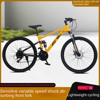 Vélo de montagne à double suspension souple de 26 pouces, cadre en alliage d'aluminium, frein à disque mécanique, vitesse variable, tout-terrain F