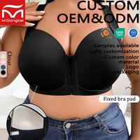 Soutien-gorge de sport push-up respirant à couvrance profonde, grande taille, pour femmes rondes, haute élasticité, dissimule les graisses du dos, lingerie sexy, sans armatures, couleur unie, best-seller