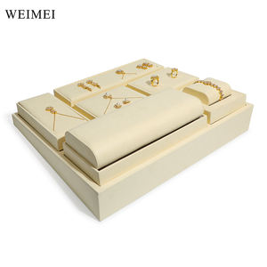 WEIMEI microfibre beige bijoux présentoir ensemble accessoires d'affichage bijoux présentoir ensemble pour bijouterie - Product Image 4