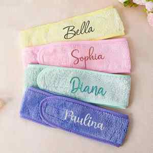 Custom Name Adjustable Fashion Microfiber Spa <b>Headband</b> for Women <b>Bridesmaid</b> Proposal Gifts - Product Image 1