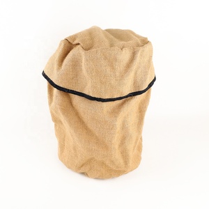 Mochila De yute reutilizable de Color Natural, bolsa de arpillera de yute, informal, de una sola Correa con fondo redondo - Product Image 2